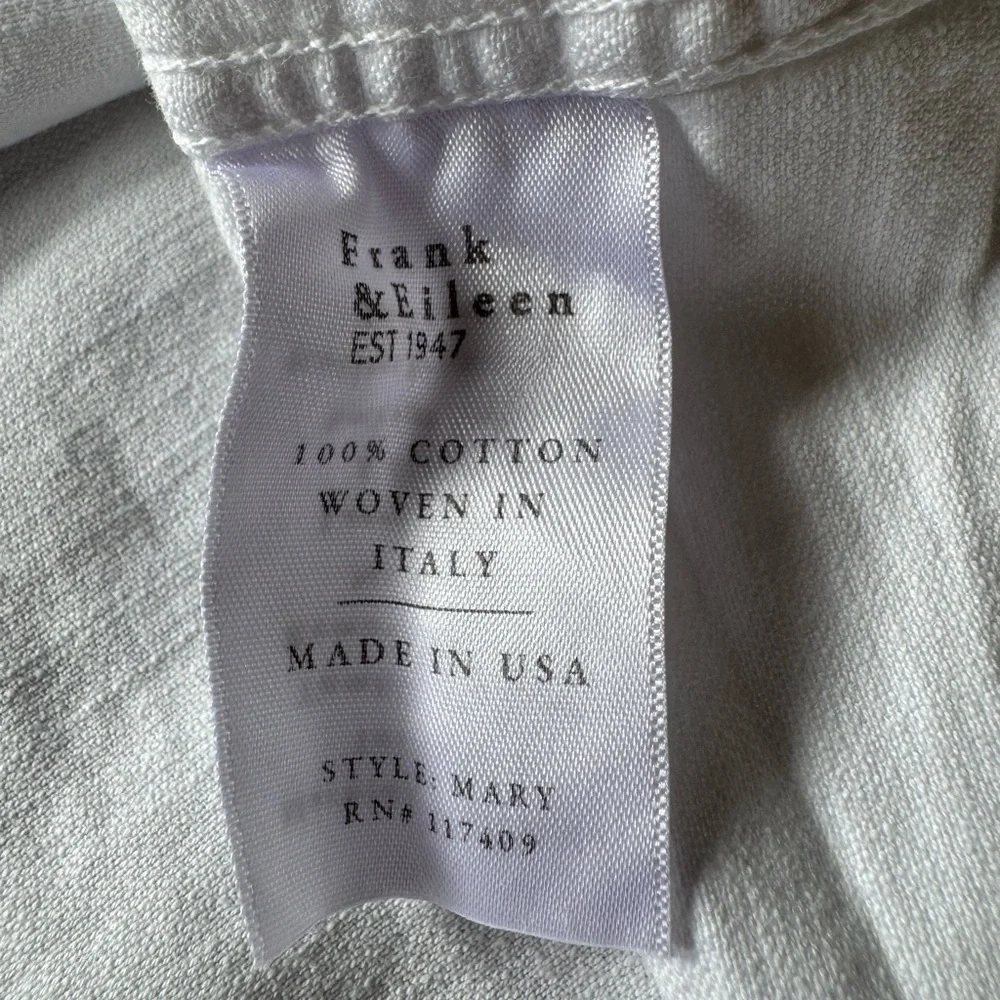 Frank & Eileen Mary Famous Denim White Button Down Shirt Dress Size Large - Picture 7 of 8